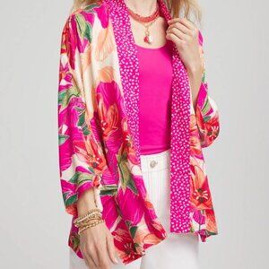 NWT Chico's Short Tropical Floral Kimono from Current Collection size S/M